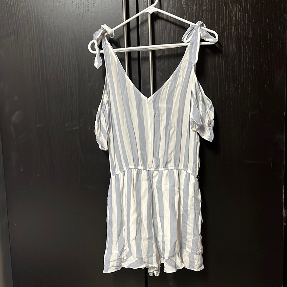 American Eagle Romper - Striped - Off the Shoulder - Medium